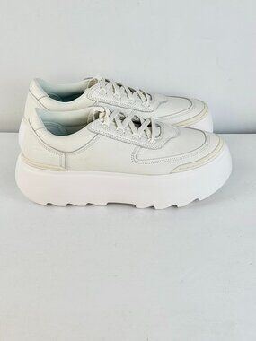 Women's 11 - UGG Marin Mega Lace Platform Leather Sneakers - White